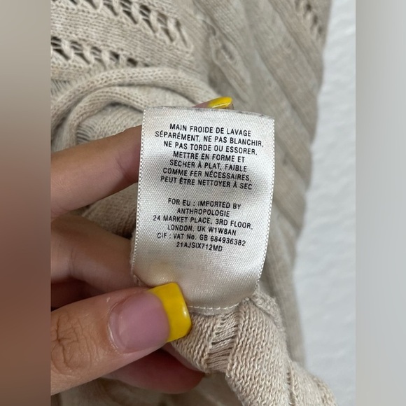 Anthropologie Yellow Bird Carolina Poncho Top Linen Blend Boho Small Flowy - Picture 9 of 12